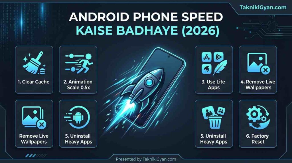 Android Phone Speed Kaise Badhaye - TaknikiGyan